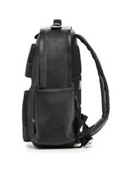 Men's black leather backpack TORMS-0526-99(Z26) - side product view, on white background.