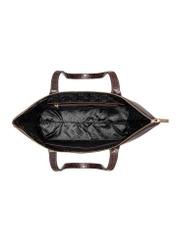 Women's brown leather shopper handbag TORES-0939E-89(Z25) - product view from above on white background.