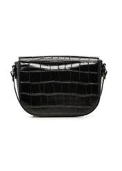 Black small croco shoulder bag TOREC-1244-9G(Z26) - product view from the back, on a white background.