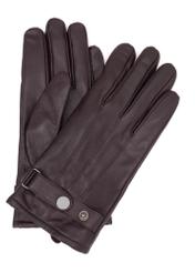 Men's leather adjustable gloves REKMS-0022A-90(Z25), front product view on white background.