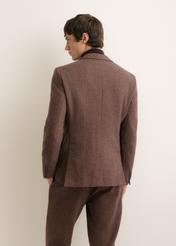 Men's brown wool-blend blazer MARMT-0026-1I(Z26), rear view on a model. Half of the figure is visible.