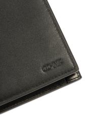 Black men's leather wallet PORMS-0658-99(Z25), close-up of product detail, view on white background.
