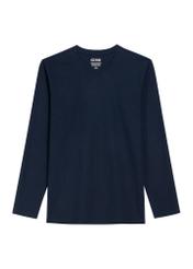 Men's dark navy cotton longsleeve LSLMT-0013-7E(Z26) - front product view, on a white background.