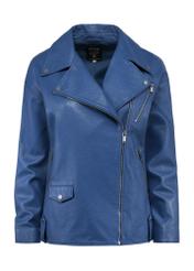 Blue women's leather jacket KURDS-0515-2840(W25)-01