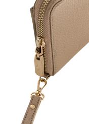 Beige leather women's belt wallet PORES-0897-80(W24)-06