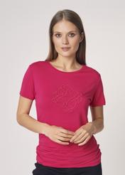 Pink Women's T-shirt with oriole TSHDT-0078-31(Z21)-01