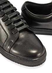 Leather black sports shoes BUTYM-0508-99(Z25)