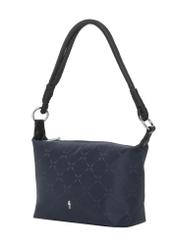 Navy blue fabric women's handbag TOREN-0355-7E(Z26), angled product view on a white background.