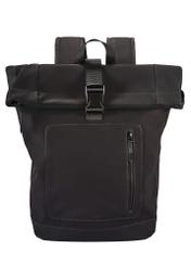 Black men's backpack PLCMN-0016-99(Z25) - front product view on white background.