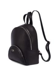 Black leather women's backpack TORES-1378-99(Z26), diagonal product view on white background.