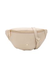 Beige leather women's waist bag TORES-0894E-1B(W26) - front product view, on a white background.