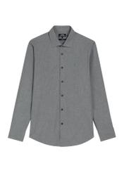 Gray cotton men's slim shirt KOSMT-0367-9D(Z26) - front product view, on white background.