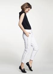 White women's pants with piping SPODT-0056-11(W21)-04