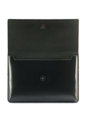 Black small leather men's briefcase TORMS-0469-99(Z25) - front product view on white background.