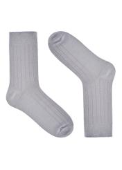 Gray merino wool socks SKAMT-0206-9B(Z26), product view from the front on a white background.