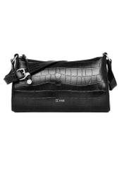 Black women's croco handbag TOREC-1286-9G(Z26), product view from the front on a white background.
