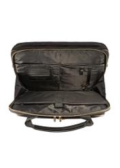 Black spacious women's laptop bag TOREN-0320-99(Z25), product view from the inside on a white background.
