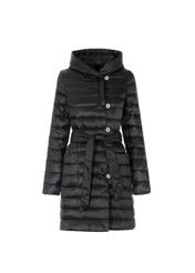 Women's black down jacket with hood KURDT-0131-99(Z20)-03