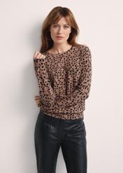 Women's cotton sweater SWEDT-0248-86(Z25), product visible from the front on the model, half of the silhouette visible.