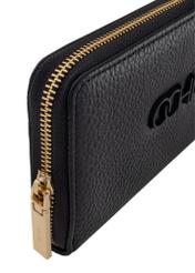 Large black women's wallet with logo POREC-0377-99(W24)-06