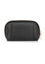 Small black women's leather wallet PORES-0905G-99(Z25) - product view from the back on a white background.