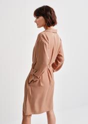 Brown mini dress with long sleeves SUKDT-0195-82(W24)-02