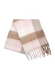Large women's checkered scarf SZADT-0208-81(Z25), view of the folded product on a white background.