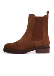 Light brown suede women's Chelsea boots BUTYD-1278-1G(Z26), side product view on white background.