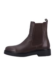 Dark brown leather men's Chelsea boots BUTYM-0462-1I(Z26), side product view on white background.