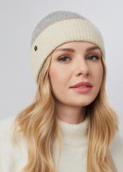 Women's grey beige cap CZADT-0163-91(Z24)-01