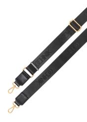 Black women's imitation leather briefcase TOREC-1106-99(Z25), view of the product stripes on a white background.