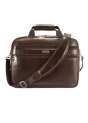 Brown leather men's bag TORMS-0483-89(Z25), product view from the front on a white background.
