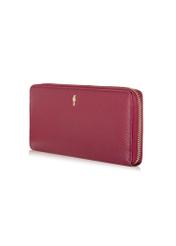 Pink leather women's belt wallet PORES-0892-34(W24)-02