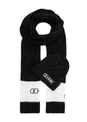 Black hat and scarf set ZESTD-0010-99(Z25) - front product view on white background.