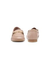 Women's leather moccasins in dirty pink color BUTYD-0916A-5D(W26), front and back view of the product on a white background.