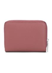 Small leather pink women's wallet PORES-0833G-31(Z25), back view of the product on a white background.