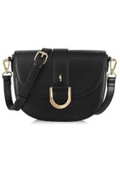 Women's black imitation leather postbag TOREC-0879-99(W24)-01