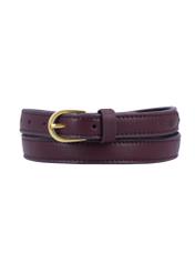 Burgundy women's leather belt PASDS-0344-4D(Z26), front product view on white background.