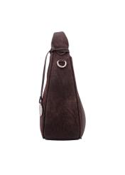 Brown small shoulder bag TOREC-1319-1H(Z26), side product view on white background.