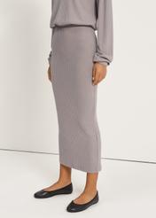 Gray ribbed maxi skirt SPCDT-0075-66(W23)-01