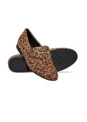 Women's leather loafers in leopard print BUTYD-1181-86(W25)-05