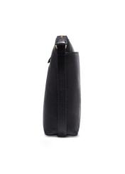 Black women's handbag made of natural pea leather TORES-1425-9I(Z26), side view of the product on a white background.