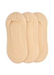 Set of beige women's ankle socks ZESDT-0032-1B(W26) - product view from above, on a white background.