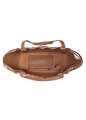 Camel-colored leather shopper bag TORES-1207-1D(W26)