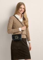 Small black women's handbag with a buckle TOREC-1383-99(Z26)