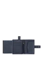 Men's navy blue leather wallet PORMS-0010-69(W24)-05