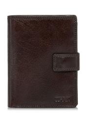 Leather clasp brown men's wallet PORMS-0605-89(W24)-01