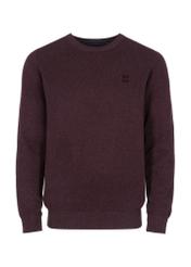 Maroon cotton men's sweater with logo SWEMT-0135-49(Z23)-04