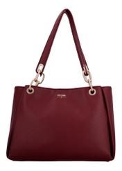 Burgundy women's imitation leather handbag TOREC-0998-4D(W27), front product view on white background.