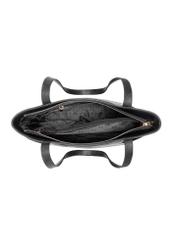 Black leather shopper bag TORES-0980-99(W24)-06